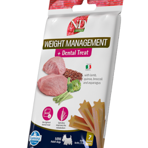 TREAT N&D QUINOA DOG WEIGHT MANAGEMENT LAMB ADULT MINI 60gm